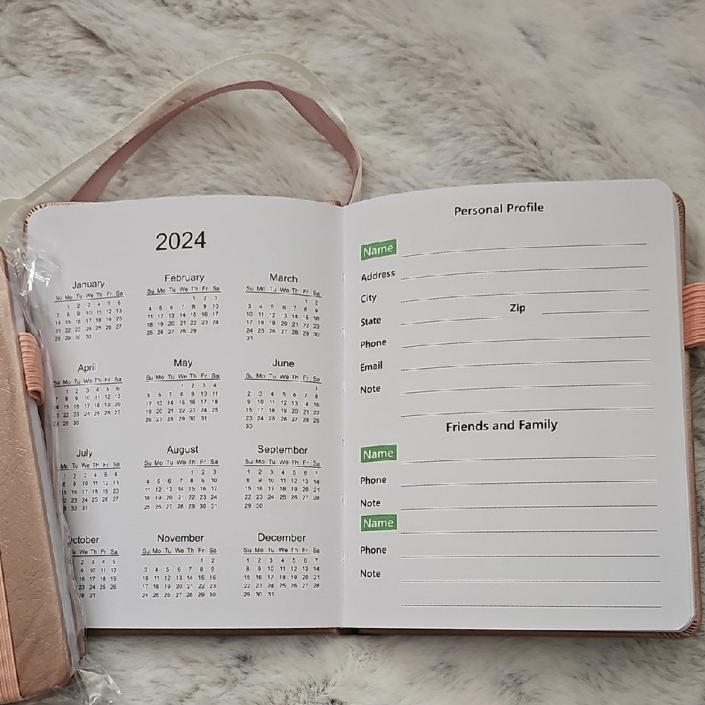 Elegant Pink Home Office Calendar Planner